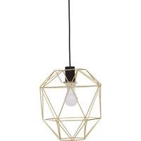 Orsina Polished Chrome Pendant Light, Triangle Cage Frame Hanging Ceiling Light For Kitchen, Ceiling Mounted Lamp in Gold