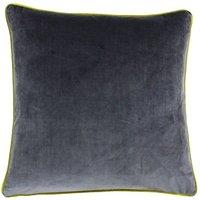 Furn Meridian Velvet Piped Cushion in Stone | Size: 55 cm x 55 cm