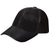 Infinity Leather Real Nappa Leather Adjustable Golf Snapback Plain Baseball Cap Hat in Brown