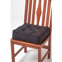 Homescapes Faux Suede Dining Chair Booster Cushion in Black | Size: 40 cm x 40 cm