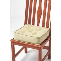 Homescapes Cotton Dining Chair Booster Cushion in Light Green | Size: 40 cm x 40 cm