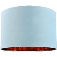 Happy Homewares Contemporary Cotton Lamp/Light Shade with Shiny Paper Inner in Duck Egg Blue | Size: 12 inches