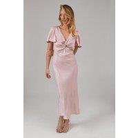 Shimmer Chiffon Twist Front Bridesmaid Dress