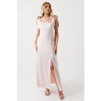 Oasis Women's Satin Tie Shoulder Midi Bridesmaid Dress in Blush | Size: 10