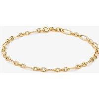 T.H.Baker Women's 9ct Yellow Gold 19cm Textured Figaro Chain Bracelet 1.26.2902 | Size: 19 cm