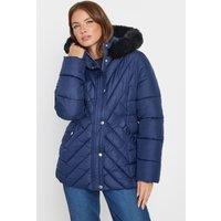 M&Co Women's Padded Puffer Coat in Blue | Size: 10