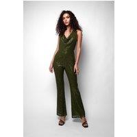 Nazzy Cowl Sequin Flared Jumpsuit