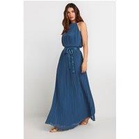 Long Tall Sally Women's Tall Pleated Maxi Dress in Blue | Size: 14