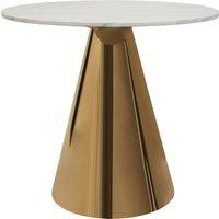 Orsina Azalea Round Marble Top Dining Table in Gold