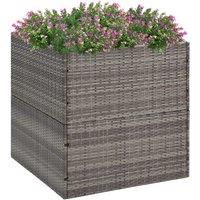 Garden Planter Grey 80x80x80 cm Poly Rattan