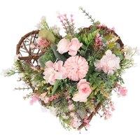Rustic Assorted Flowers Heart-shaped Wreath Wedding Decoration