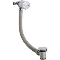Balterley Round Bath Filler with Overflow & Waste, 550mm x 65mm - Chrome in Silver