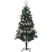 HOMCOM 6ft Artificial Christmas Tree with LED Lights & Blue Decorations