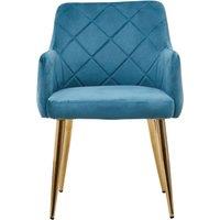 Orsina Tamzin Velvet Angular Dining Chair in Light Blue