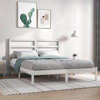 Bed Frame White Solid Wood 120x190 cm Small Double