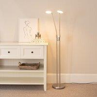 ValueLights Beata Integrated LED 2 Way Floor Lamp in Silver