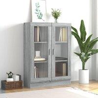 Berkfield Home Vitrine Cabinet Grey Sonoma 82.5x30.5x115 cm Engineered Wood