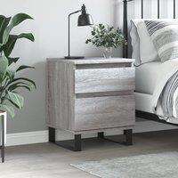 Berkfield Home Bedside Cabinet Grey Sonoma 40x35x50 cm Engineered Wood | Size: 40 x 35 x 50 cm