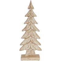 Love Lace Carved Wood Large Christmas Tree in Brown