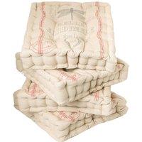 Dibor Set of 4 Vintage Style Indoor Outdoor Chair Seat Pad Garden Box Cushions L40cm x W40cm in Grey | Size: 40 cm x 40 cm