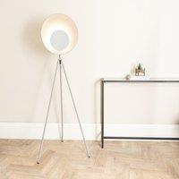 ValueLights Saffy Metal Integrated LED Tripod Metallic Shade Floor Lamp in Grey