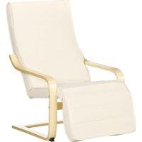 HOMCOM Lounge Chair Recliner Adjustable Footrest Home in Cream