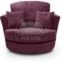 Monaco Chenille Fabric Swivel Chair 360 Rotation Foam Single Seater