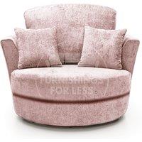Monaco Chenille Fabric Swivel Chair 360 Rotation Foam Single Seater