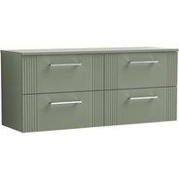 Balterley 4 Drawer Wall Hung Vanity Unit Colour Match Worktop, Green 600mm