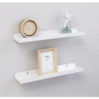 Wall Shelves 2 pcs High Gloss White 40x9x3 cm