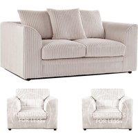Luxor Jumbo Cord 2 + 1 + 1 Fabric 3 Piece Sofa Suite - Scatter Back