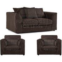 Luxor Jumbo Cord 2 + 1 + 1 Fabric 3 Piece Sofa Suite - Scatter Back