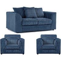 Luxor Jumbo Cord 2 + 1 + 1 Fabric 3 Piece Sofa Suite - Scatter Back