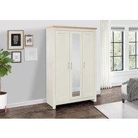 Birlea 3 Door Mirror Wardrobe Highgate Farmhouse Shabby Chic in Cream