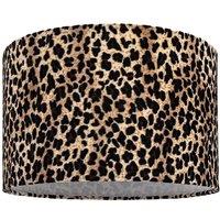 Happy Homewares Modern & Distinctive Leopard Print Table/Pendant Lamp Shade in Soft Velvet in Black | Size: 12 inches
