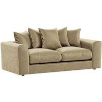 Brooklyn Plush Velvet Fibre Fabric 3 Seater Sofa Scatter Back