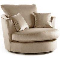 Brooklyn Plush Velvet Fabric Swivel Chair 360 Rotation Foam Single Seater