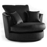 Brooklyn Plush Velvet Fabric Swivel Chair 360 Rotation Foam Single Seater