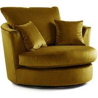 Brooklyn Plush Velvet Fabric Swivel Chair 360 Rotation Foam Single Seater