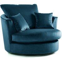 Brooklyn Plush Velvet Fabric Swivel Chair 360 Rotation Foam Single Seater