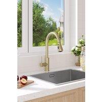 Golden Retractable Pulldown Kitchen Faucet