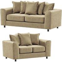 Brooklyn Plush Velvet Foam Fabric Sofa Set 3 and 2 Seater sofa