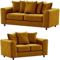 Brooklyn Plush Velvet Foam Fabric Sofa Set 3 and 2 Seater sofa
