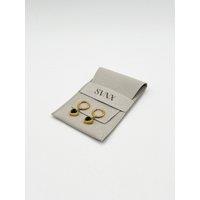 SVNX Women's Emerald Green Heart Hoop Earrings in Gold