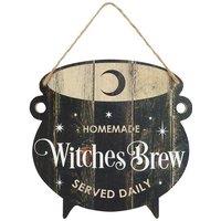 KDMD Witches Brew Cauldron MDF Hanging Sign in Black