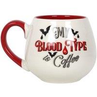KDMD My Blood Type is Coffee Rounded Mug in White
