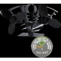 Valiant Whirlwind Twin Blade Stove Fan & Magnetic Thermometer in Green
