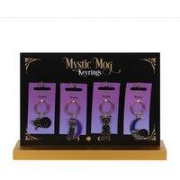 KDMD Women's Set of 24 Mystic Mog Cat Keyrings on Display in Black