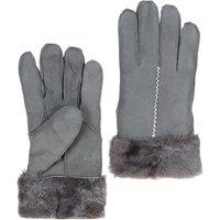 Fenland England Women's Real Sheepskin Suede Gloves with Fur in Grey | Size: Medium/Large
