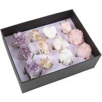 KDMD Women's Set of 12 Assorted Crystal Rings in Pink